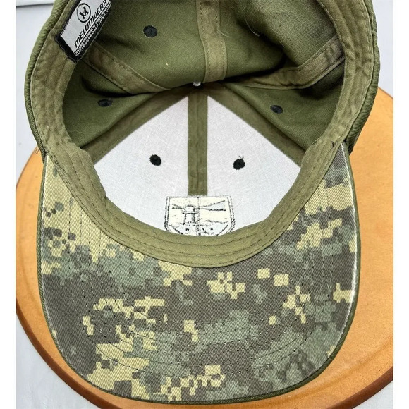 Melonwear Men's Olive Green Baseball Cap w/ American Flag Lighthouse Patch - Picture 6 of 7